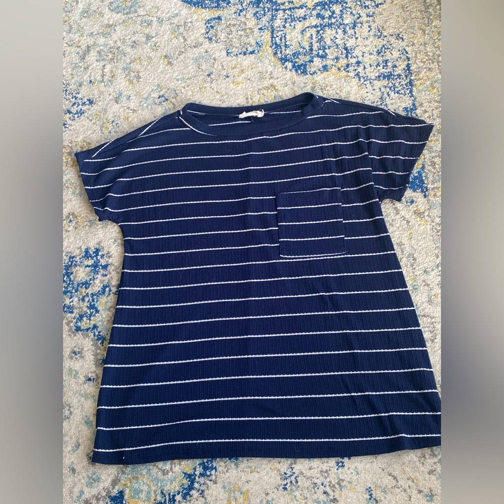 Navy and White Striped T-Shirt